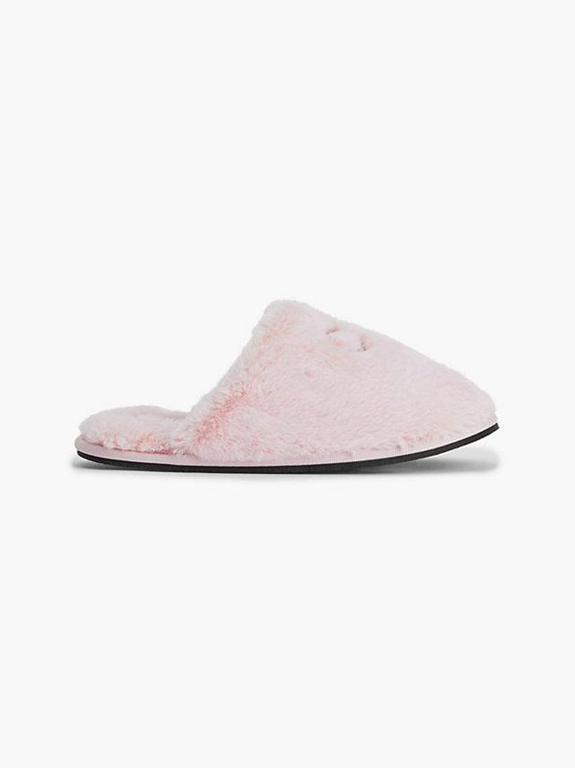 Calvin Klein USA Recycled Faux Fur Womens Slippers Pink 0642318-WK